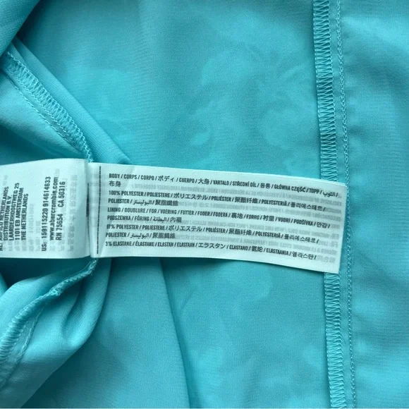 ABERCROMBIE BLUE FLORAL MILKMAID LACE BACK MIDI DRESS - Picture 13 of 13